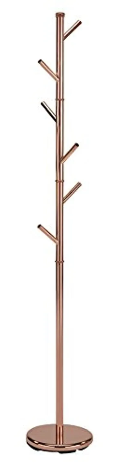 Rose Gold Finish 6 Hook Metal Hall Tree Hat & Coat Rack Stand