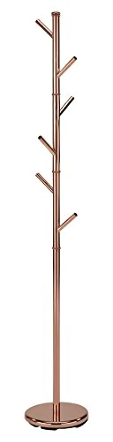 Rose Gold Finish 6 Hook Metal Hall Tree Hat & Coat Rack Stand