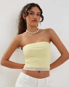 Seka Bandeau Mesh Top in Lemon