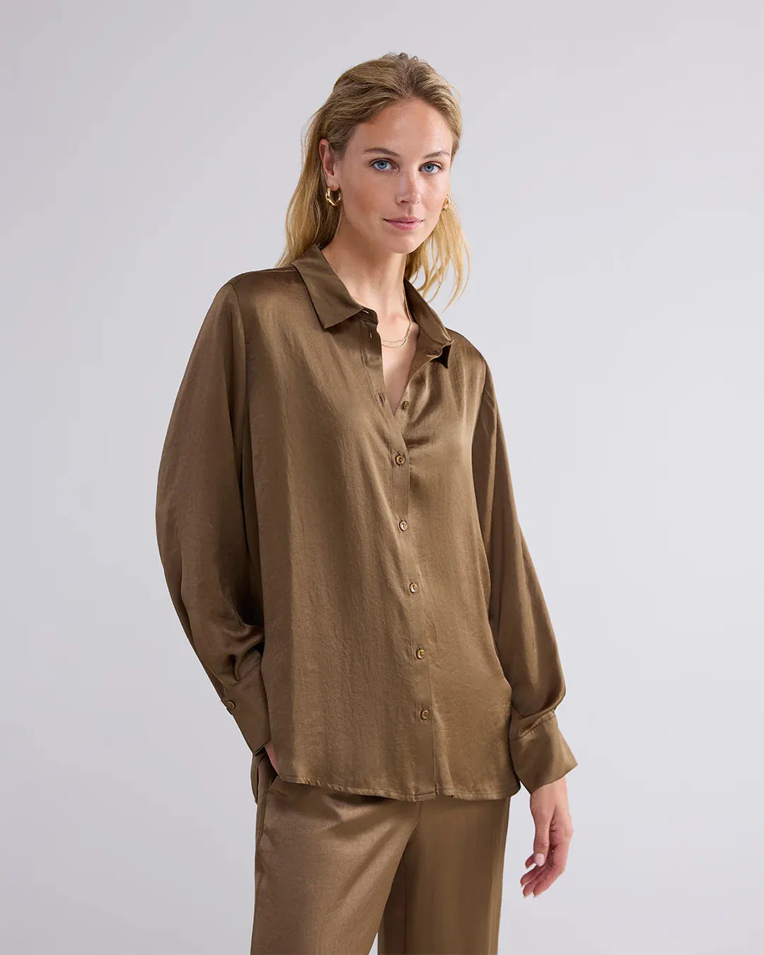 Silky Touch Blouse in Olive