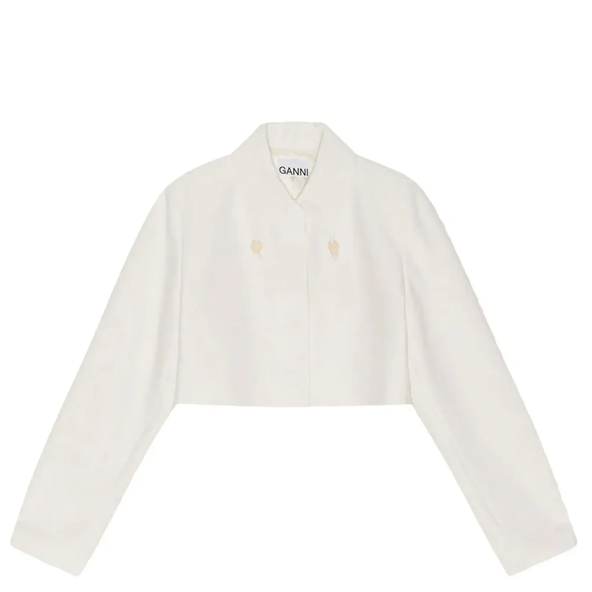 Slub Linen Cropped Blazer