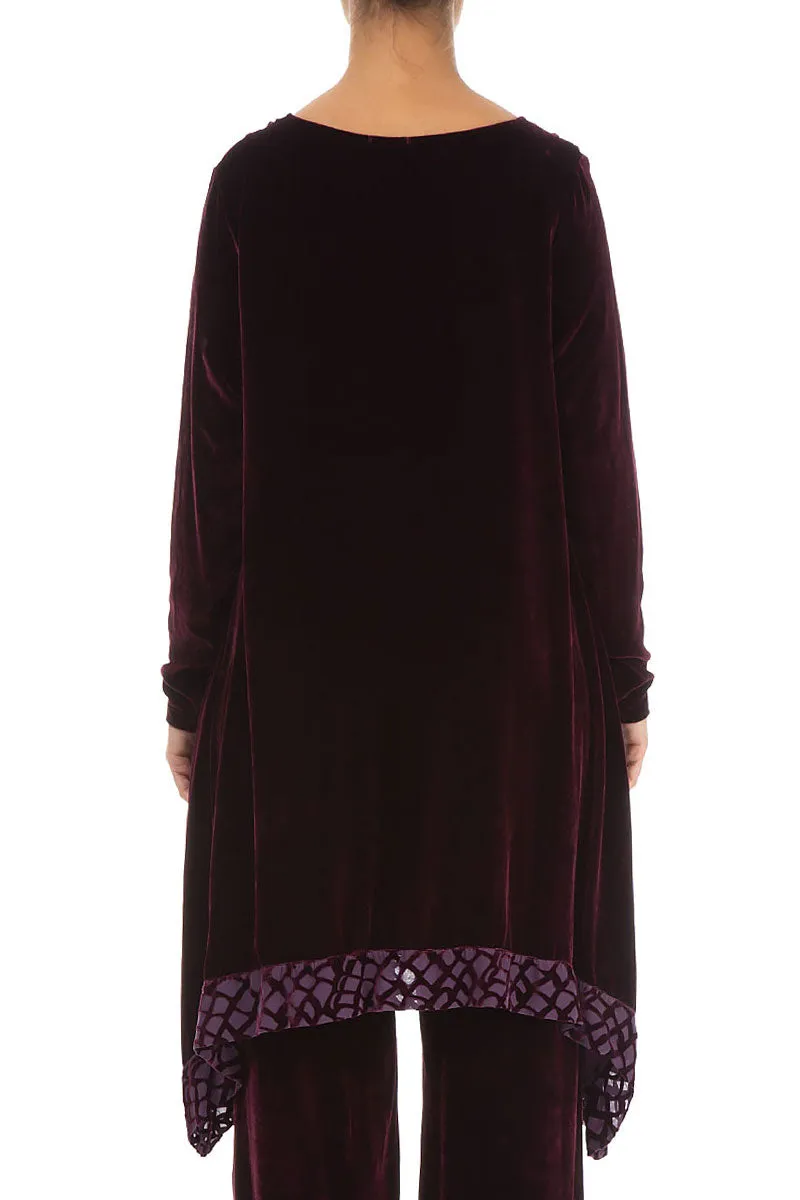 Square Neck Mulberry Silk Velvet Tunic