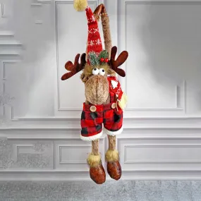 Striped Shorts Reindeer Table Christmas Decoration | 10 x 25 inches