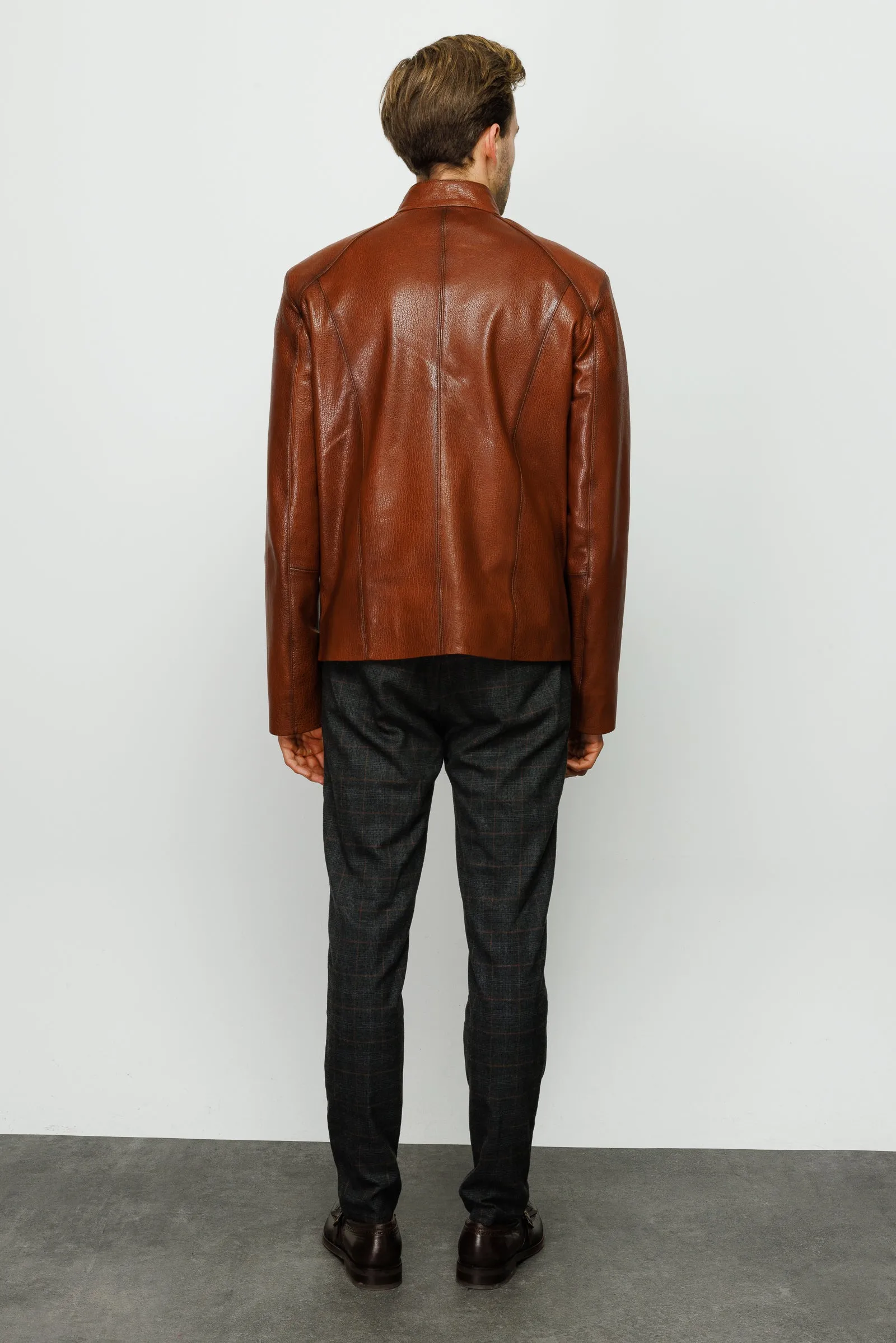 The Elgin Brown Leather Men Jacket