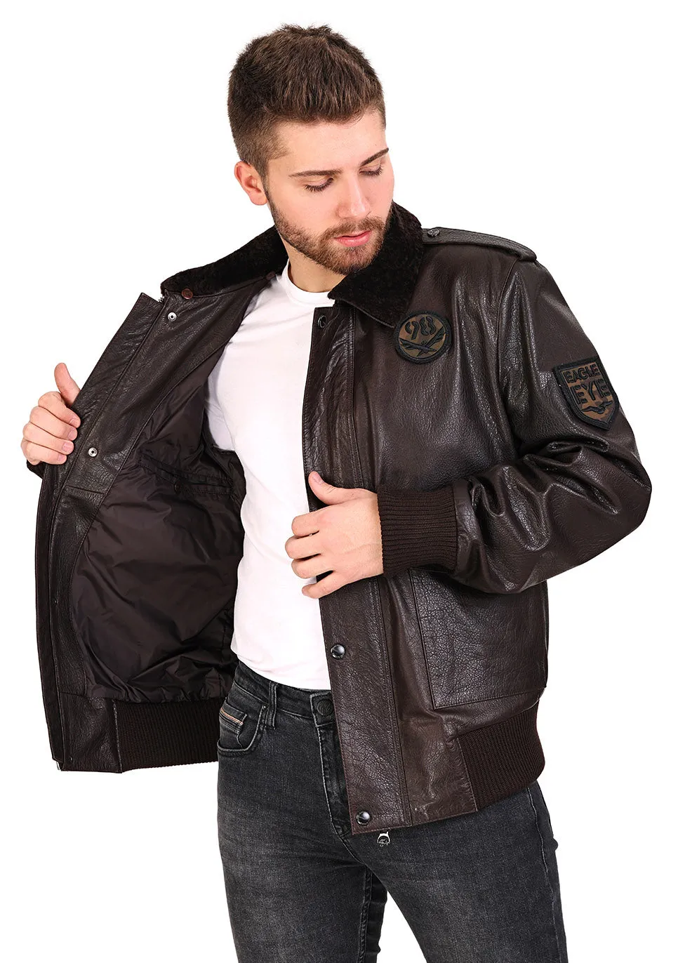 The Tivoli Brown Leather Men Jacket