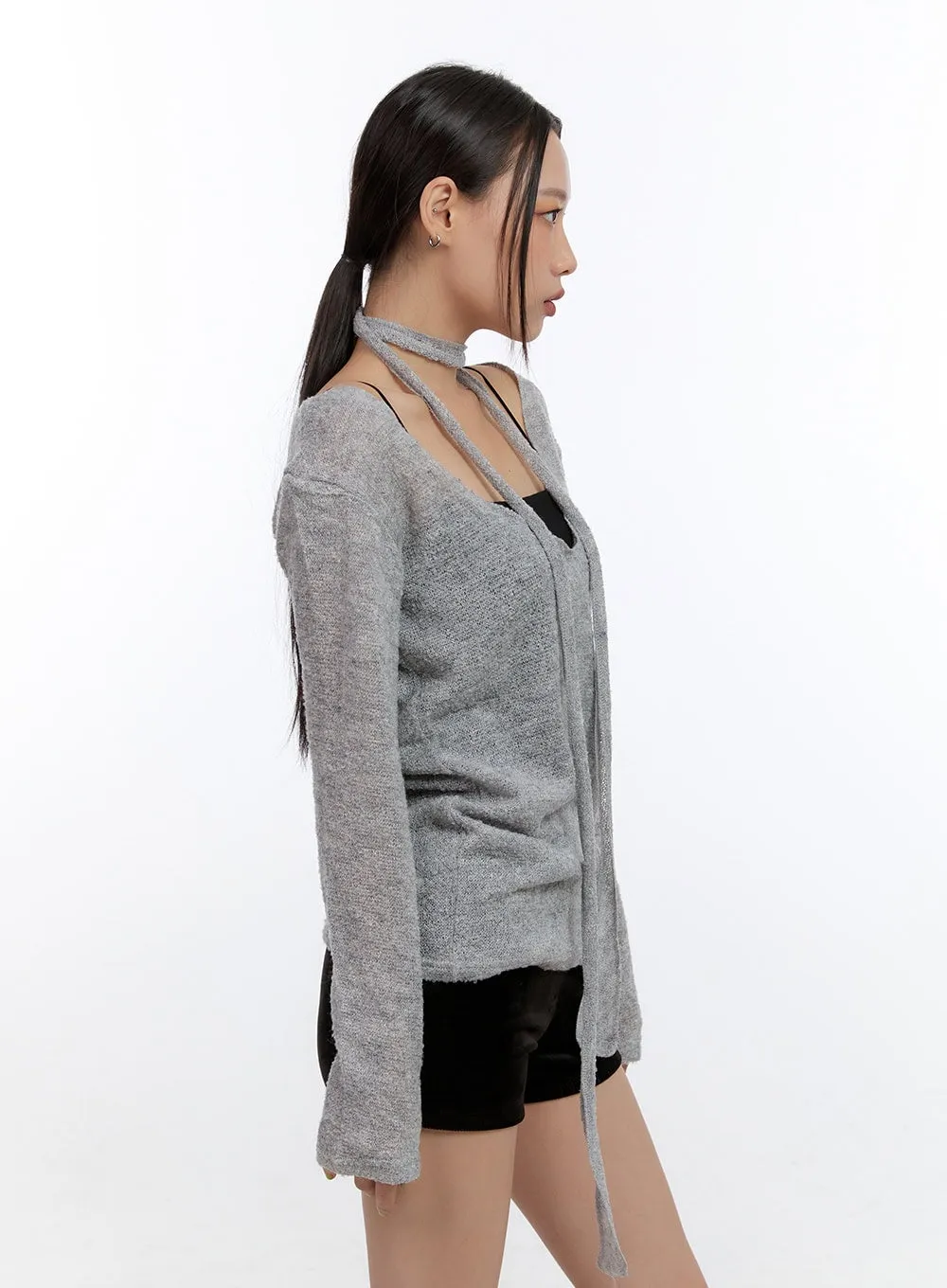 Woolen Whisper V-Neck Top  CO431